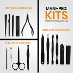 Utopia Care 15 Pieces Manicure Set - Stainless Steel Manicure Nail Clippers Pedicure Kit - Professional Grooming Kits, Nail Care Tools with Luxurious Travel Case (Black) - Image 3